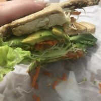Non chicken sandwich with avocado  at Ruffage Natural Foods in Honolulu