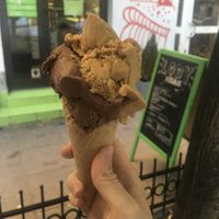 Chocolate and salted caramel   at Vegestacja in Warsaw