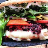 Black beans and beet at Amerindia in Puerto Natales