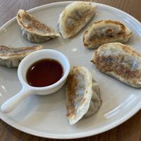 Pan fried vegetable dumplings at LN Fortunate Coffee 幸福咖啡 - Kwai Hing in New Territories