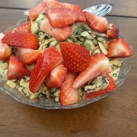 Love bowl sub bee pollen for strawberries  at Karma Juice Bar and Eatery in St Petersburg