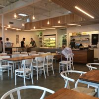 Inside seating area at Happy + Hale in Durham
