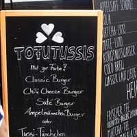 Their menu at Tofu Tussis in Berlin