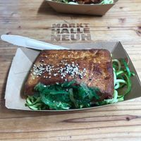 Smoked tofu stuffed with kimchi and sea weed at Tofu Tussis in Berlin