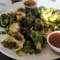 Brussel sprouts with a delicious sauce! at Tennessee Pass Cafe in Leadville