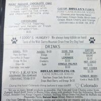 Menu at Tennessee Pass Cafe in Leadville