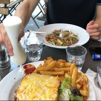 Vegan croque monsier and fried rice at Janine Loves Sunday in Paris