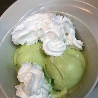 Pistachio ice cream!! Our favourite dessert! at Janine Loves Sunday in Paris