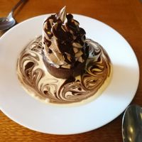 Chocolate cake with cream (seemed to be a raw cake) at Janine Loves Sunday in Paris