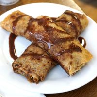Crepes stuffed with bananas at Janine Loves Sunday in Paris