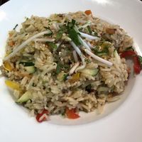 Veggie rice plate of day at Janine Loves Sunday in Paris