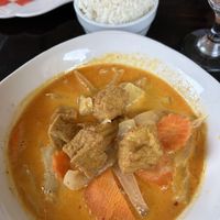 Yellow curry with tofu. SO good and flavorful!  at Roselyn Thai Fine Cuisine  in Rockland