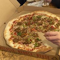 Vegan supreme  at Ian's Pizza in Madison