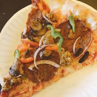 Vegan supreme pizza at Ian's Pizza in Madison