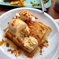 Waffle special at Cafe Neue Liebe in Berlin