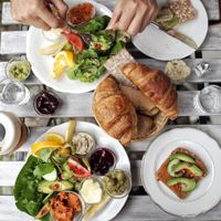 Breakfast menu at Cafe Neue Liebe in Berlin