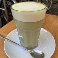 Matcha latte at Cafe Neue Liebe in Berlin