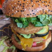 Hipster burger at Sanissimo - Opera in Madrid