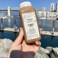 The Vietnamese coffee packs a strong punch and isn’t too sweet  at Chau VeggiExpress - Granville Island Stall in Vancouver