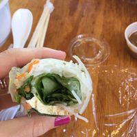 Inside the lemongrass roll  at Chau VeggiExpress - Granville Island Stall in Vancouver