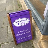 sign outside  at Annapurna Cafe in Bedlington