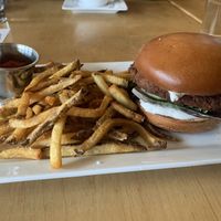 Vegan crab cake  at Leaf Vegetarian Restaurant in Boulder