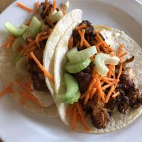 Cauliflower tacos were great (but spicy)  at Leaf Vegetarian Restaurant in Boulder