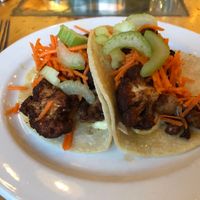 Buffalo cauliflower tacos at Leaf Vegetarian Restaurant in Boulder