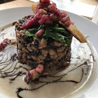 Special jerk black beans and rice dish at Leaf Vegetarian Restaurant in Boulder