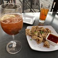 Fried “calamari” appetizer.  We dream about this!    at Leaf Vegetarian Restaurant in Boulder