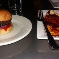 Mushroom slider and marinated tofu at Leaf Vegetarian Restaurant in Boulder