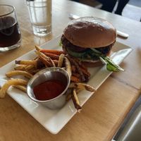 vegan crab cake sandwich - recommend for sure!  at Leaf Vegetarian Restaurant in Boulder