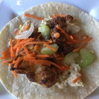 Buffalo cauliflower taco (very spicy)  at Leaf Vegetarian Restaurant in Boulder