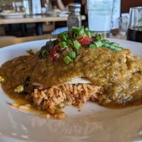 Huevos Rancheros (vegan) at Leaf Vegetarian Restaurant in Boulder