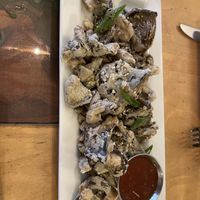 Calamari oyster mushrooms  at Leaf Vegetarian Restaurant in Boulder