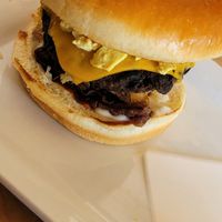 Brunch burger, tasted good at Leaf Vegetarian Restaurant in Boulder