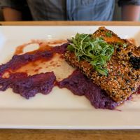 Sesame Tofu and Ube at Leaf Vegetarian Restaurant in Boulder