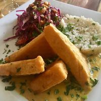 Burmese corn curry  at Leaf Vegetarian Restaurant in Boulder