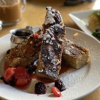 Vegan French toast at Leaf Vegetarian Restaurant in Boulder