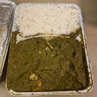 Vegan Chicken Palak (comes with rice)  at Krishna in Berlin