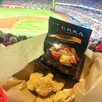 Impossible chicken nuggets - comes with veggie chips   at Visiting Vegan in Arlington