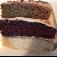 peanut butter, vanilla, coffee & chocolate cake at The Green Room in Middlesbrough