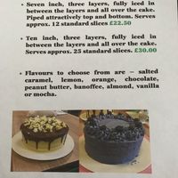 Cake Order Info Oct/Nov 2018 at The Green Room in Middlesbrough