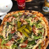 Kebab pizza super  at Helan & Halvan in Linkoping