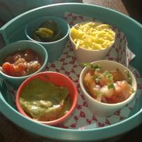 Fajita dips and vegan cheese  at Las Iguanas - Quayside in Newcastle Upon Tyne