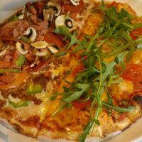 vegan pizza :) at New York Pizza in Malmo