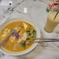 Kimchi Soup and Papaya vinegar drink at Brother Su Vegan Kitchen in New Taipei City