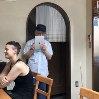 The very passionate boss who’s try his best to use Google translate  at Arashiyama-kan in Kyoto
