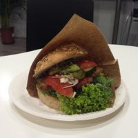 Farmer Burger with Tofu at Farma Burgerownia Roslinna in Krakow