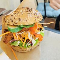 The gyros burger at Farma Burgerownia Roslinna in Krakow